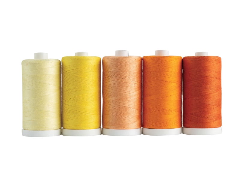 Connecting Threads 100% Cotton Thread Sets - 1200 Yard Spools (Set of 5 - Citrus Punch) - Image 1